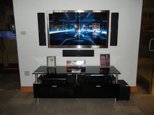 Super Slim 1 inch LED TV . Matching wall mount speakers that look like ...
