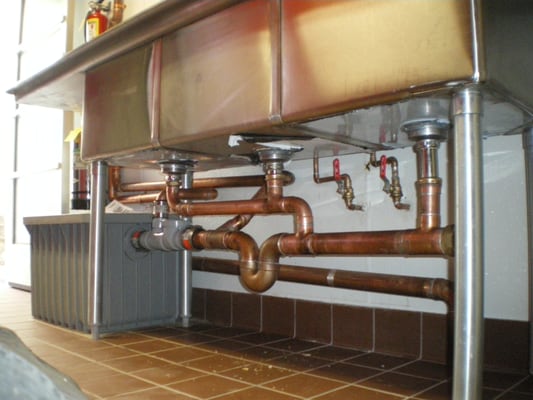 ... 25 Gallon Grease trap, commercial sink, incoming & out going