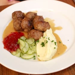 Swedish Meatballs lingonberries, cream sauce, mashed potatoes