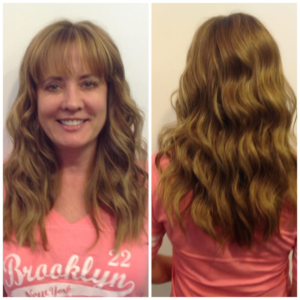 Base color, hi lite's and lo lite's, Halo Couture Human Hair Extensions