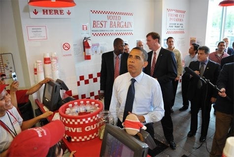 Obama loves Five Guys and Michelle takes her staff to Five Guys, they have good taste!