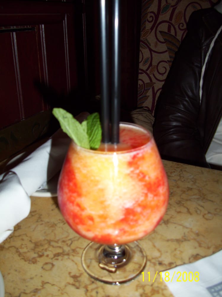 Peach, blended alcoholic drink to die for! Yelp