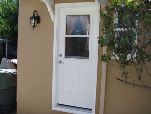 Most popular rear utility door is the vented fiberglass
