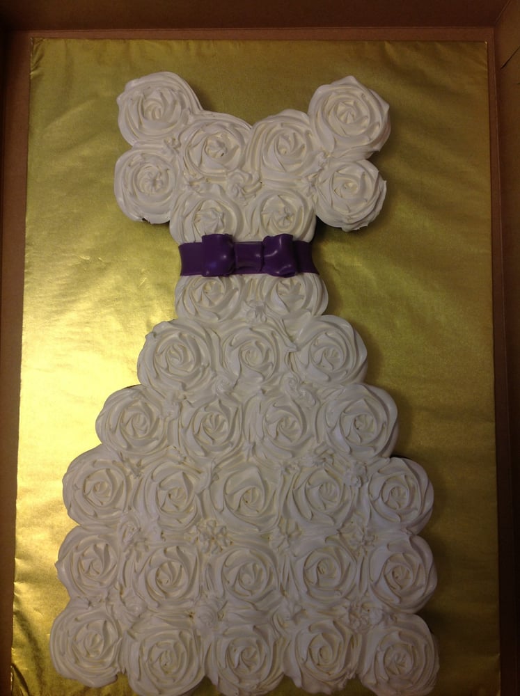 Bridal Shower Cupcake Cake w/ Purple Ribbon Sash Yelp Bridal Shower Cupcake Cake w/ Purple Ribbon Sash Yelp